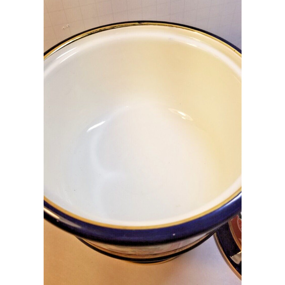 Vintage Fiorentine Italy Cobalt Blue Porcelain Covered Footed Trinket/Candy Bowl - Picture 7 of 9